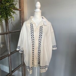 ASOS Jack & Jones Men’s Linen Print Resort Shirt - Size XL